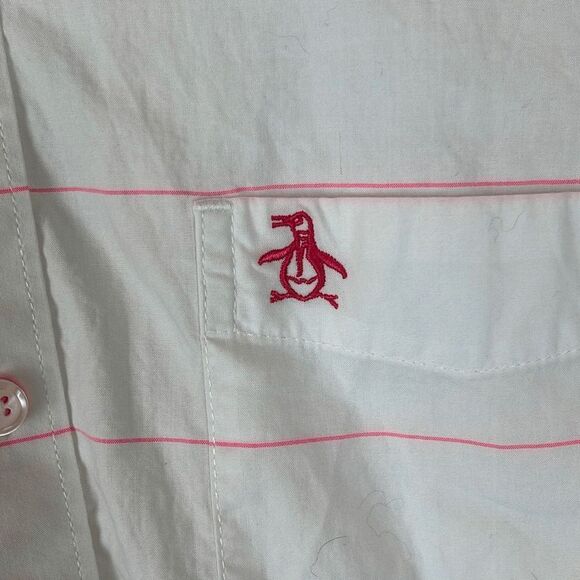 Original Penguin Shirt Mens Large Button Down Heritage Slim Fit Pino Stripes - Picture 5 of 12